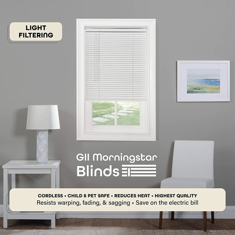 Cordless Light Filtering Mini Blind - 22 Inch Width, 64 Inch Length, 1" Slat Siz gallery