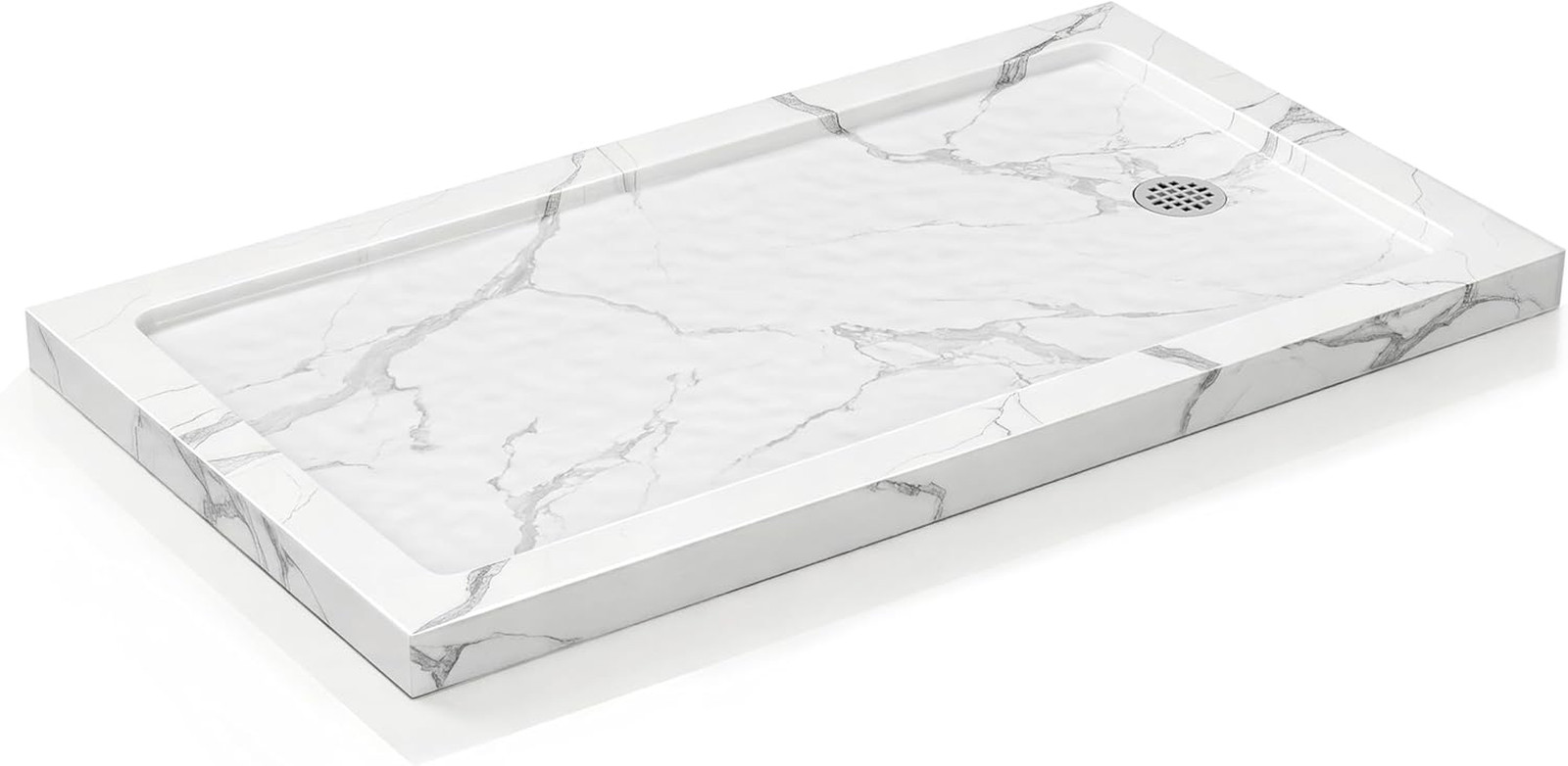 Shower Base, 60'' L X 36'' W Shower Pan with Reversible Installation Drain, Slip gallery