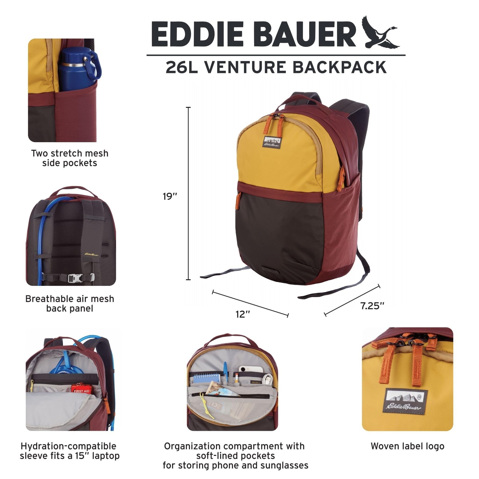Eddie Bauer Venture Backpack with Organization Compartments and Hydration/Lap... 5