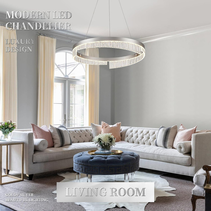Dimmable LED Circular Chandelier with Remote Control for Modern Spaces gallery
