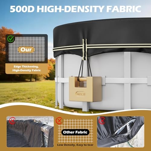 12 FT Round Pool Covers for Above Ground Pools, 500D Pool Solar Cover with gallery