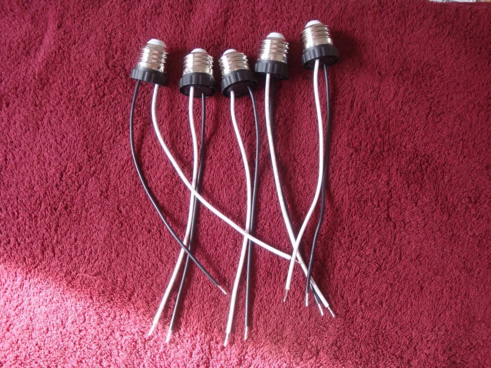 E26 Socket Adapter 5 Pack Light Bulb Socket Pigtail Screw In Male Light Socket