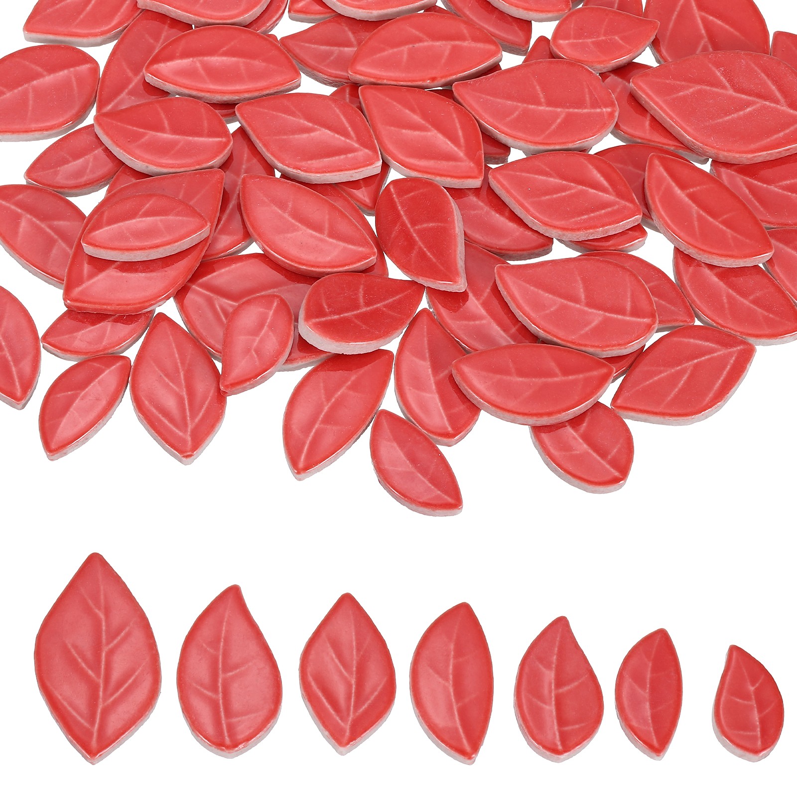 For home decoration, ceramic mosaic tiles leaves 0.44LB, red gallery