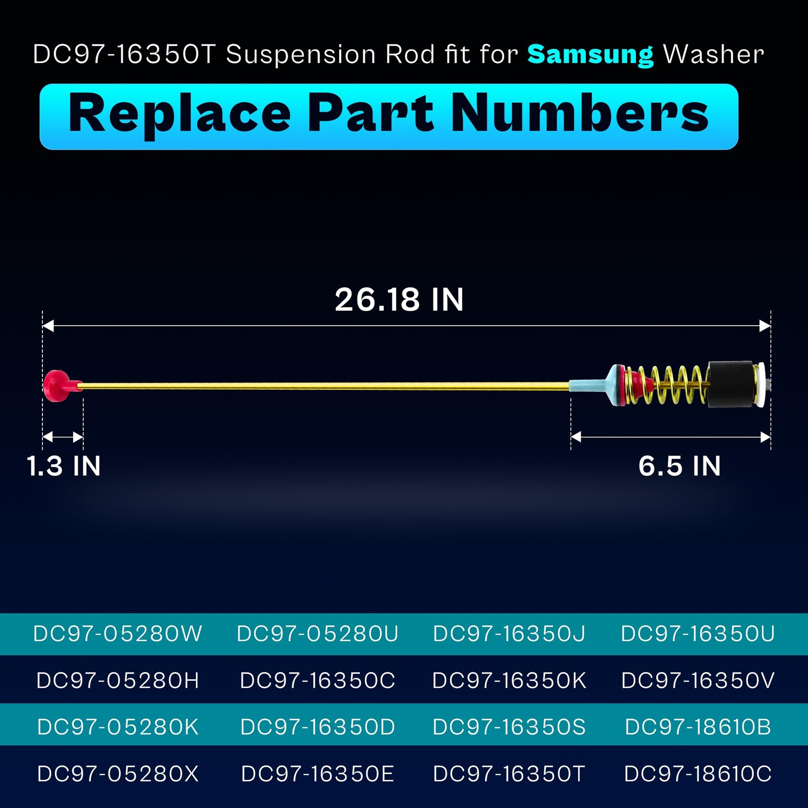 Upgraded DC9716350U WA45T3400AP/A4 DC9716350T WA50T5300AC Washer Suspension R... gallery