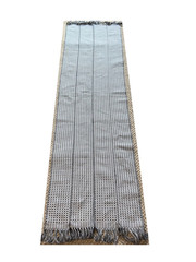 West African Loom-Woven Table Runner Black & White Checker ” x 18″ Fringe