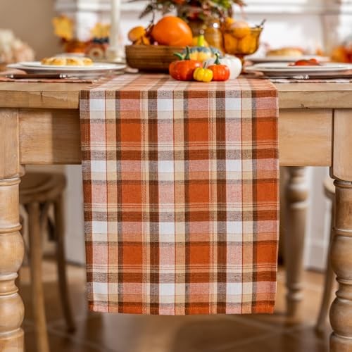Thanksgiving Rust Tartan Table Runner - 13x72 Inch 13 x 72 Inch Rust Plaid gallery