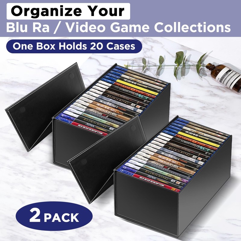 2 Pack Blu Ray DVD Storage Box for Movies and Video Games gallery
