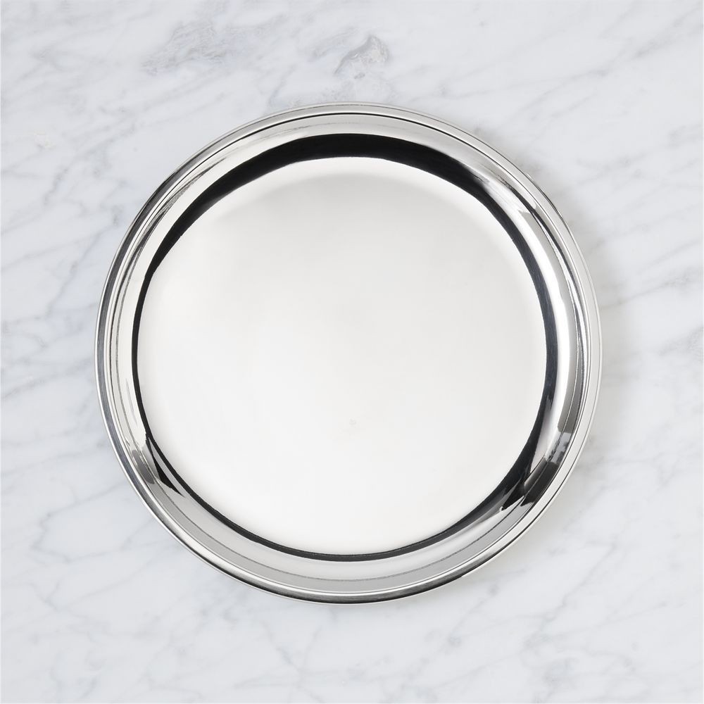 CB2 Stainless Steel Server Serving Plate - New - Rare/Discontinued gallery