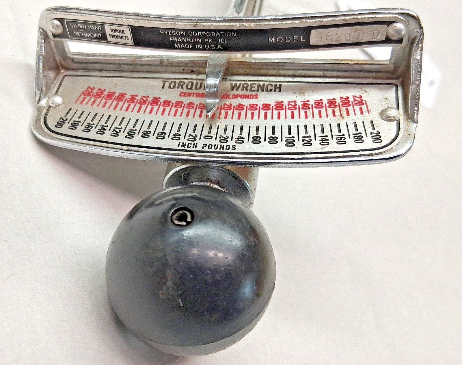 Torque Wrench, Sturtevant Richmont, Model DR200 D Inch Pounds, 3/8" Drive, USA gallery