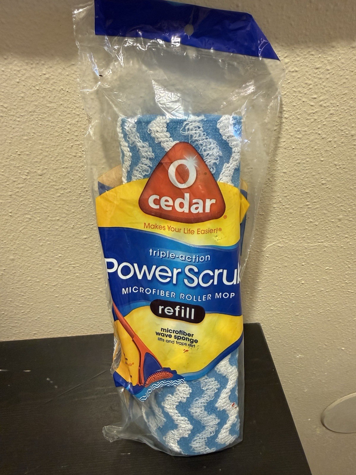 O-Cedar Power Scrub Microfiber Roller Mop Head Refill Brand New Sealed OOP gallery