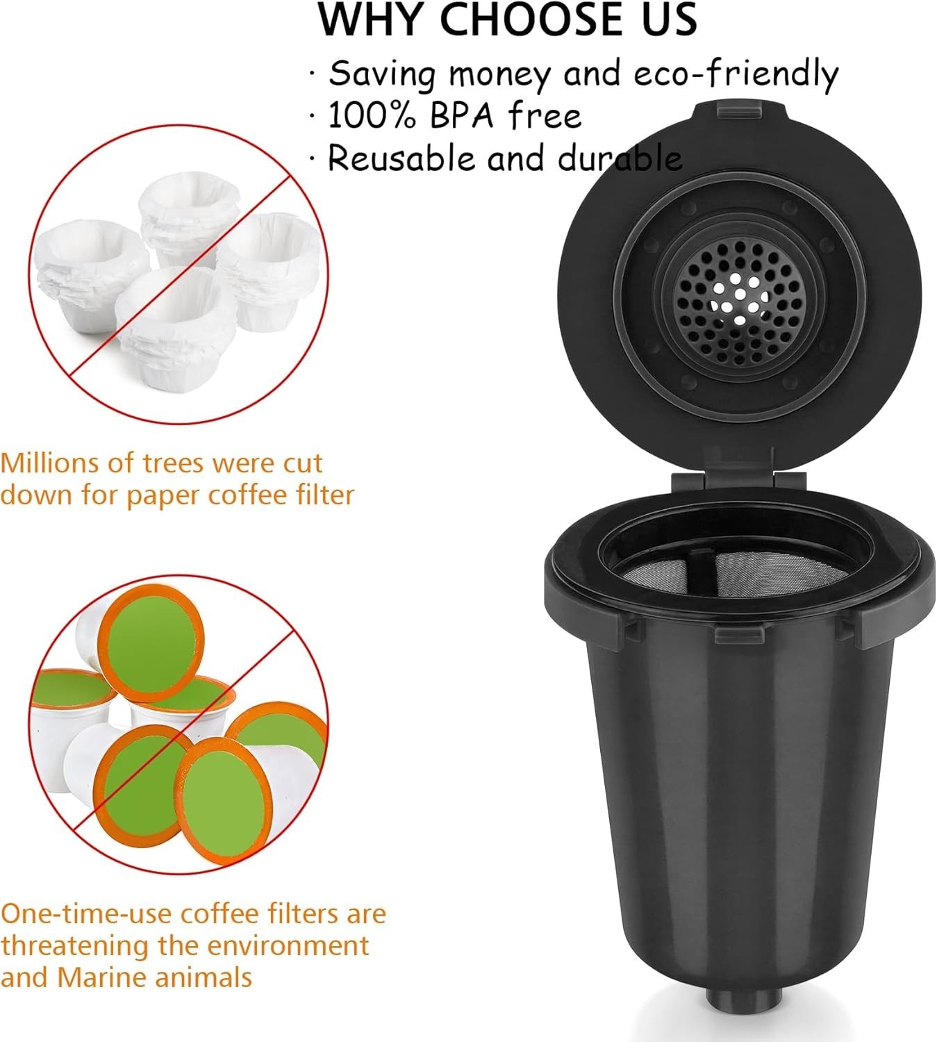 Newly upgraded Reusable Filter Cup for Cuisinart, Compatible with Cuisinart gallery
