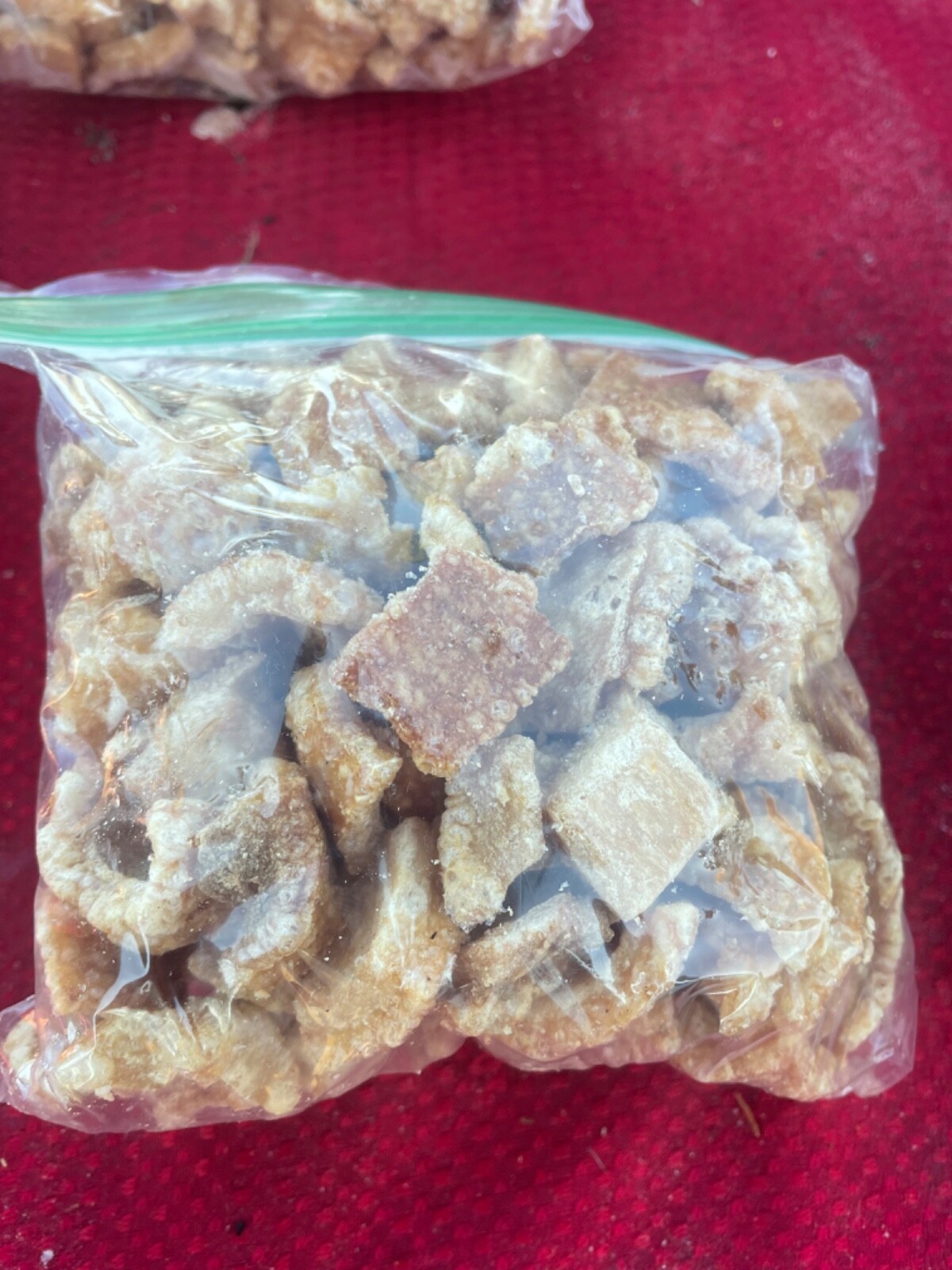 Carolina Style pork cracklins/ BUTTON STYLE fried pork fat with skin.. 2 lbs gallery