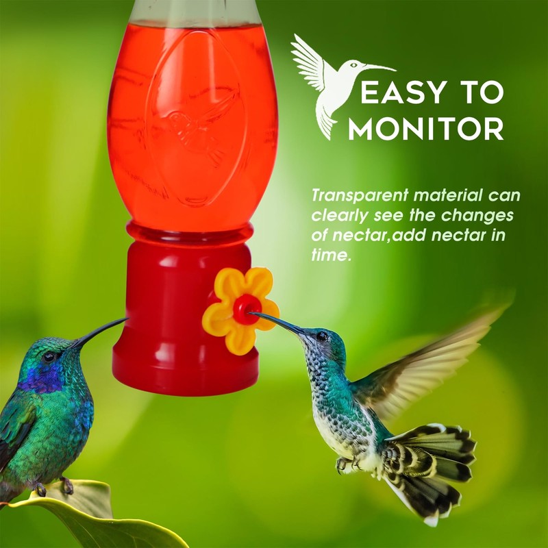 Hummingbird Feeder 4Pack Mini Hanging Flower Bird Feeders for Outdoors with 4... gallery