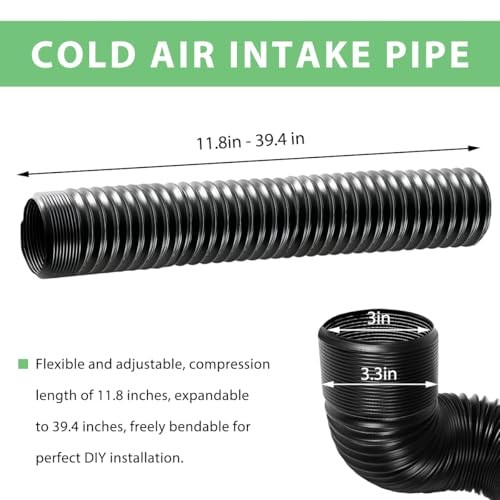 3 Inch Cold Air Intake Pipe, Flexible Car Cold Air Duct Hose Extendable to 39 gallery