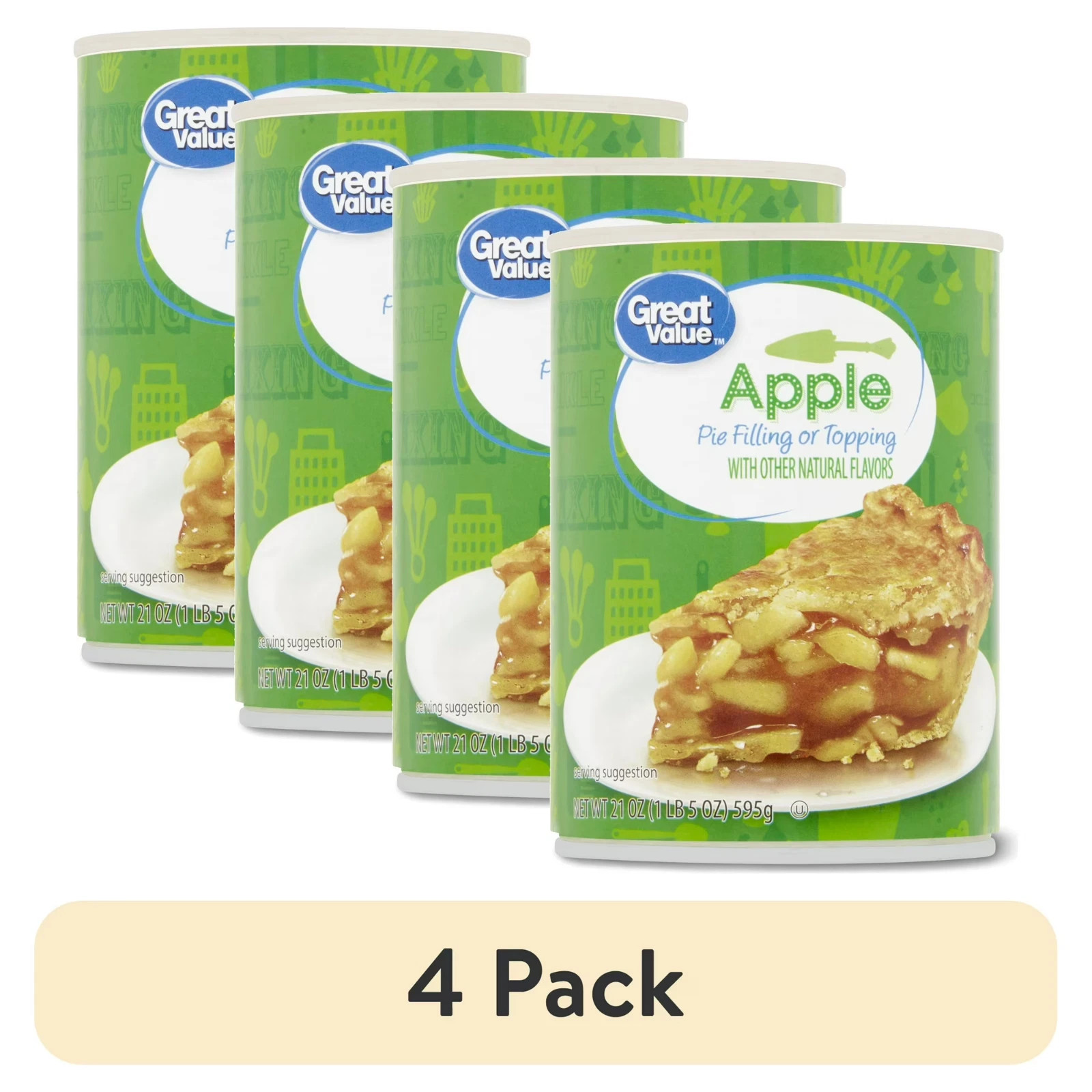 (4 pack) Great Value Apple Pie Filling or Topping, 21 oz gallery