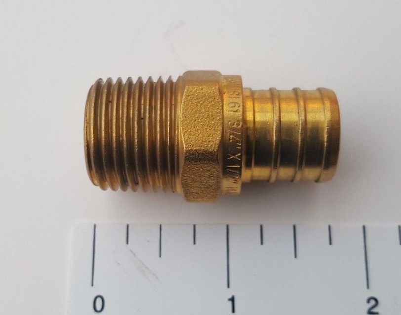1 PC. 3/4" PEX X 1/2" MALE NPT THREADED ADAPTER BRASS CRIMP FITTINGS LEAD FREE gallery