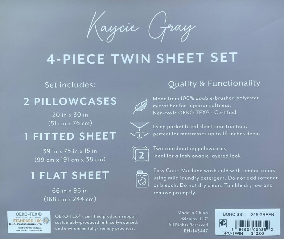 Kaycie Gray 4-Pc Twin Sheet Set Color: Boho Floral Plus 1 Extra Pillowcase gallery