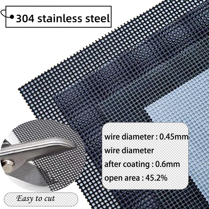 Stainless Steel Mesh Screen, 4 Pack 12 Mesh Hard 304 PVC Coated Stainless Steel gallery