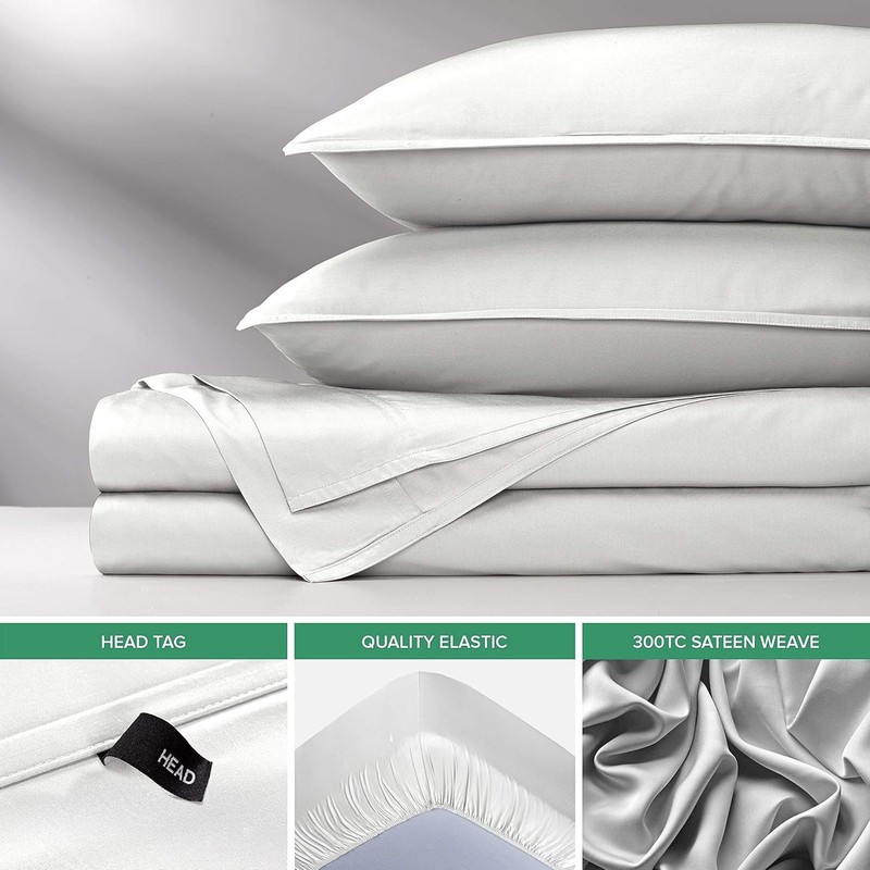 Pure Bamboo Full Size Bed Sheets - 100% Organic Viscose, Cooling & Soft, White gallery