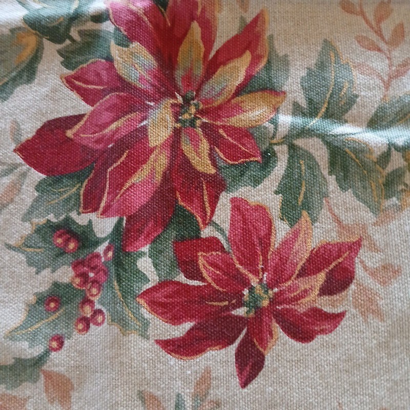 Poinettia Table Runner 60"×12" Handmade Christmas Holidays Cotton gallery