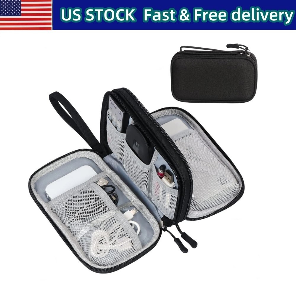 Portable Electronic Organizer Travel Cable Storage Bag Cord Case Accessories US gallery