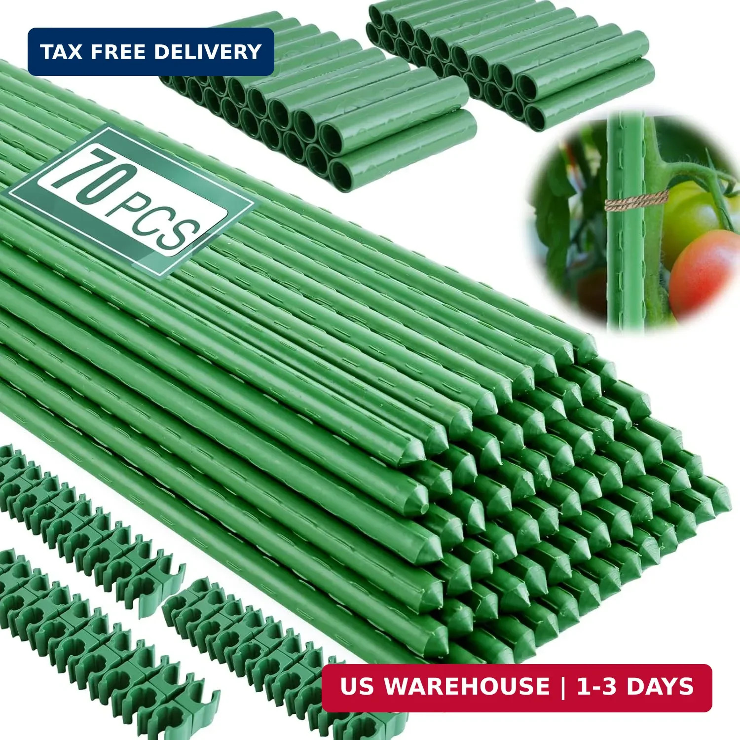 Fabulas Garden Stakes 16 Inch 70 Pack, Diy 4ft 5ft 6ft 7ft 8ft Tomato Stakes Pla gallery