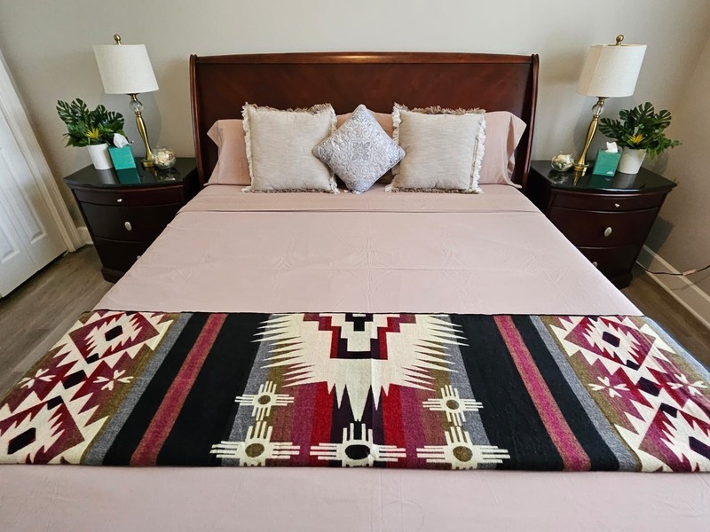 EXTRA LARGE, REVERSIBLE, ALPACA WOOL,MULTICOLOR BLANKET ECUADOR 74,8x91,33 in gallery
