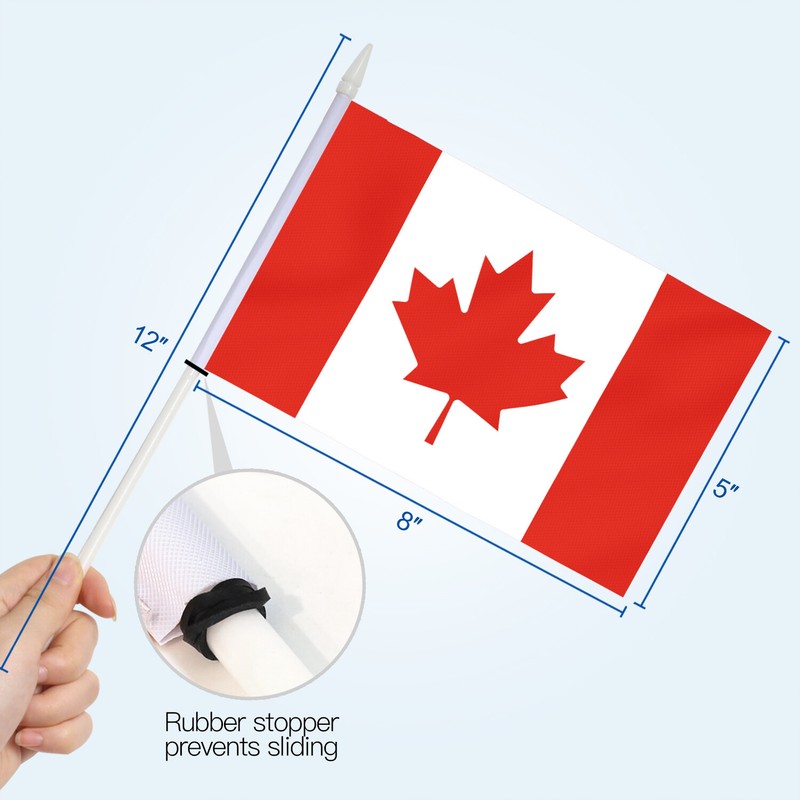 Anley Canada Mini Flag 12 Pack Hand Held Small Miniature Canadian Flags on Stick gallery