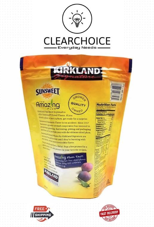 Kirkland Signature Whole Dried Plums Pitted Prunes - 3.5 lbs. Kosher Sunsweet 🔥 gallery