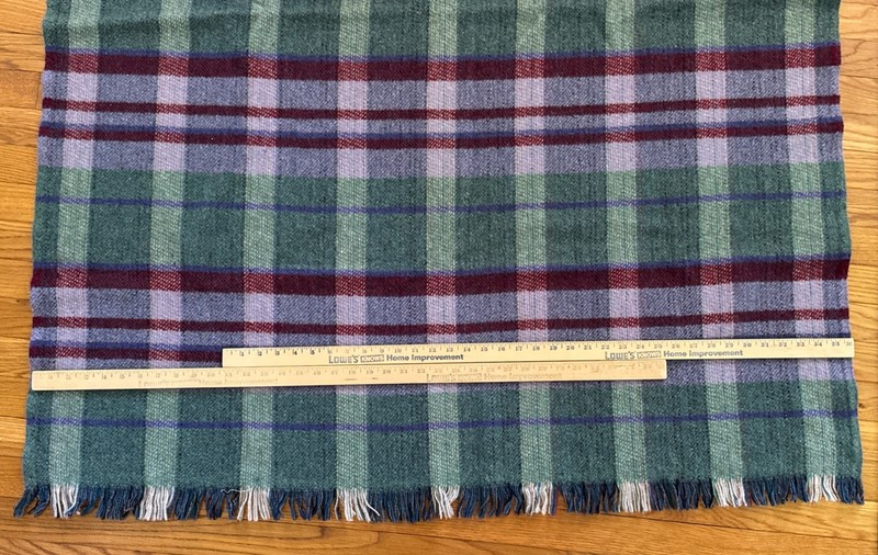Bronte Tweeds Wool Plaid Throw Blanket Blue Teal Cranberry Yorkshire, England gallery