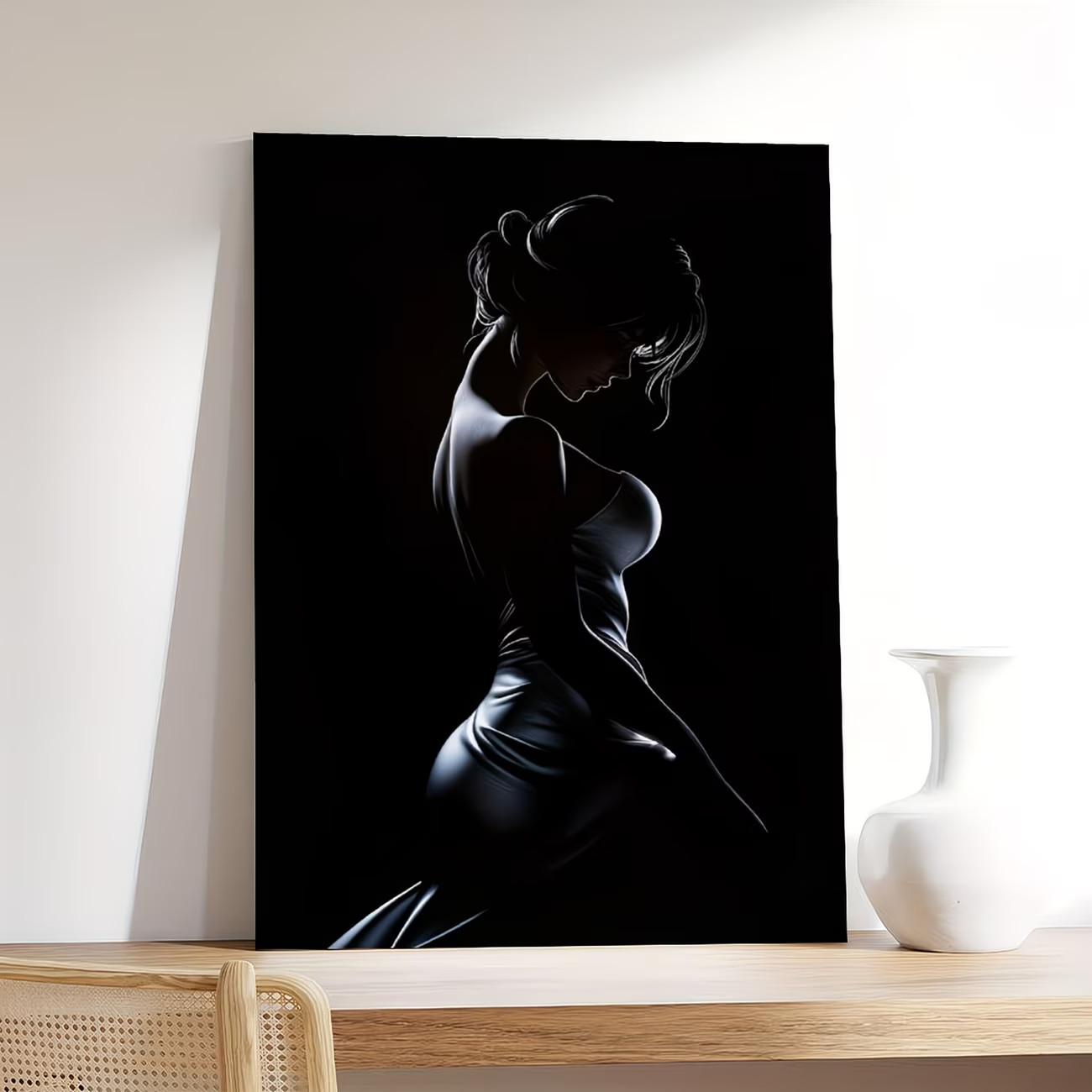 Mysterious Female Figure Poster Dark Aesthetic Wall Decor Modern Photo Noframe gallery