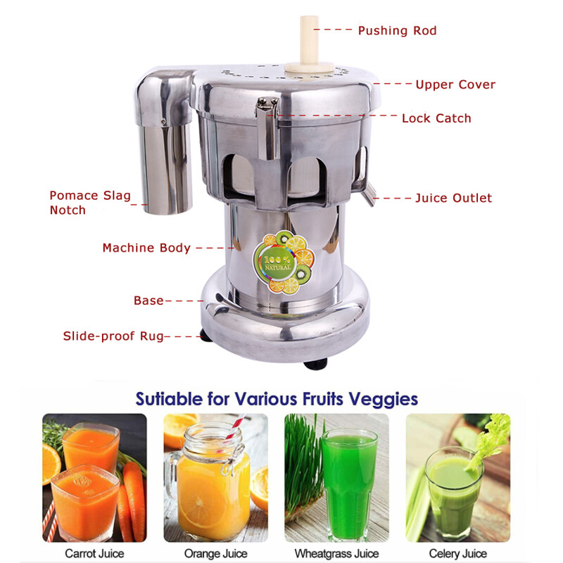 Techtongda Fruit Vegetable Juice Extractor Maker Cold Press Juicer Machine 750W