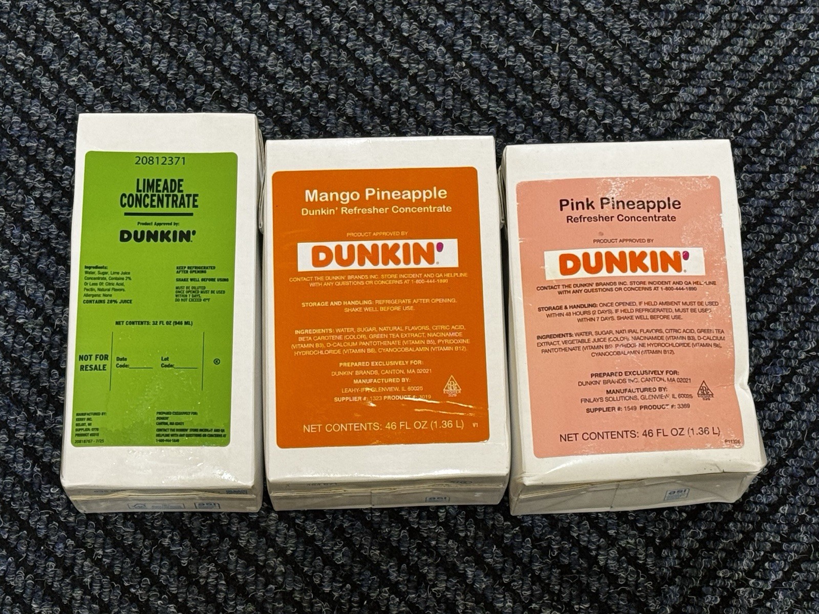 3 Dunkin Refreshers ( MANGO & PINK PINEAPPLE, LIMEADE New Free Ship gallery