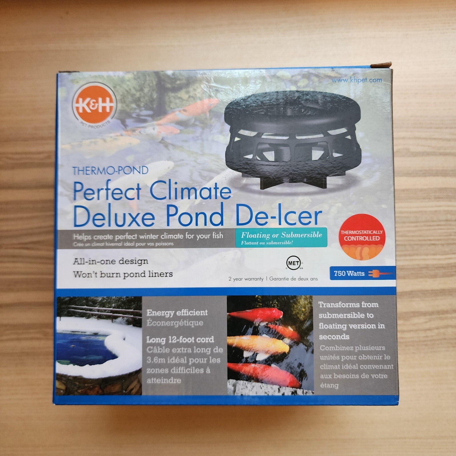 K&H Thermo Pond Perfect Climate Deluxe Pond De-Icer 750W Black Floating Hardware gallery