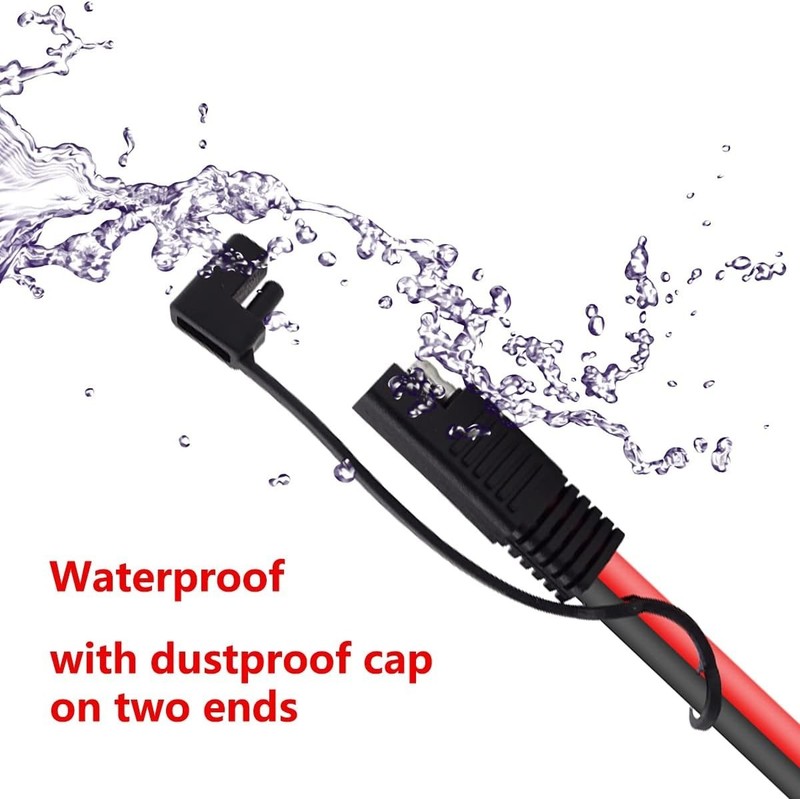 2 FT SAE Extension Cable Copper 10GA Waterproof Quick Connect with Fuse gallery