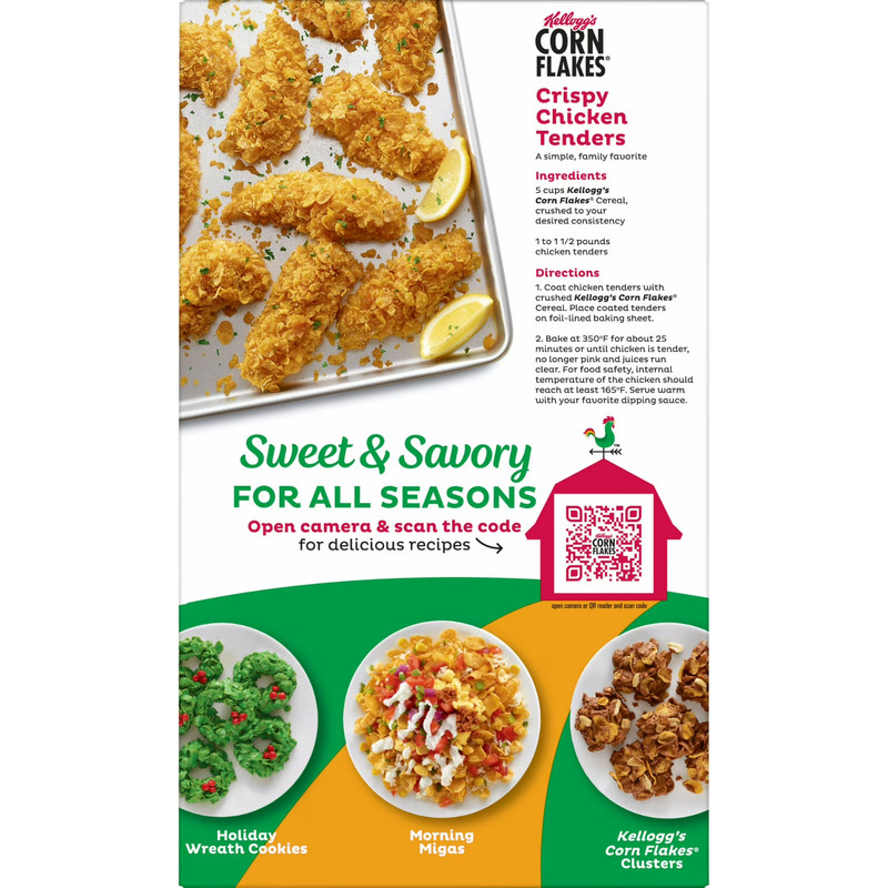 Kellogg's Corn Flakes Breakfast Cereal, 8 Vitamins and Minerals, Family Size, 18 gallery