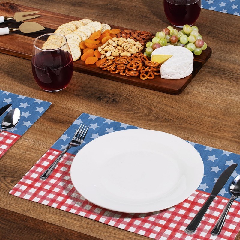 Old Glory Gingham 4-Pack Poly-Cotton Blend Placemats Manufactured in The USA gallery