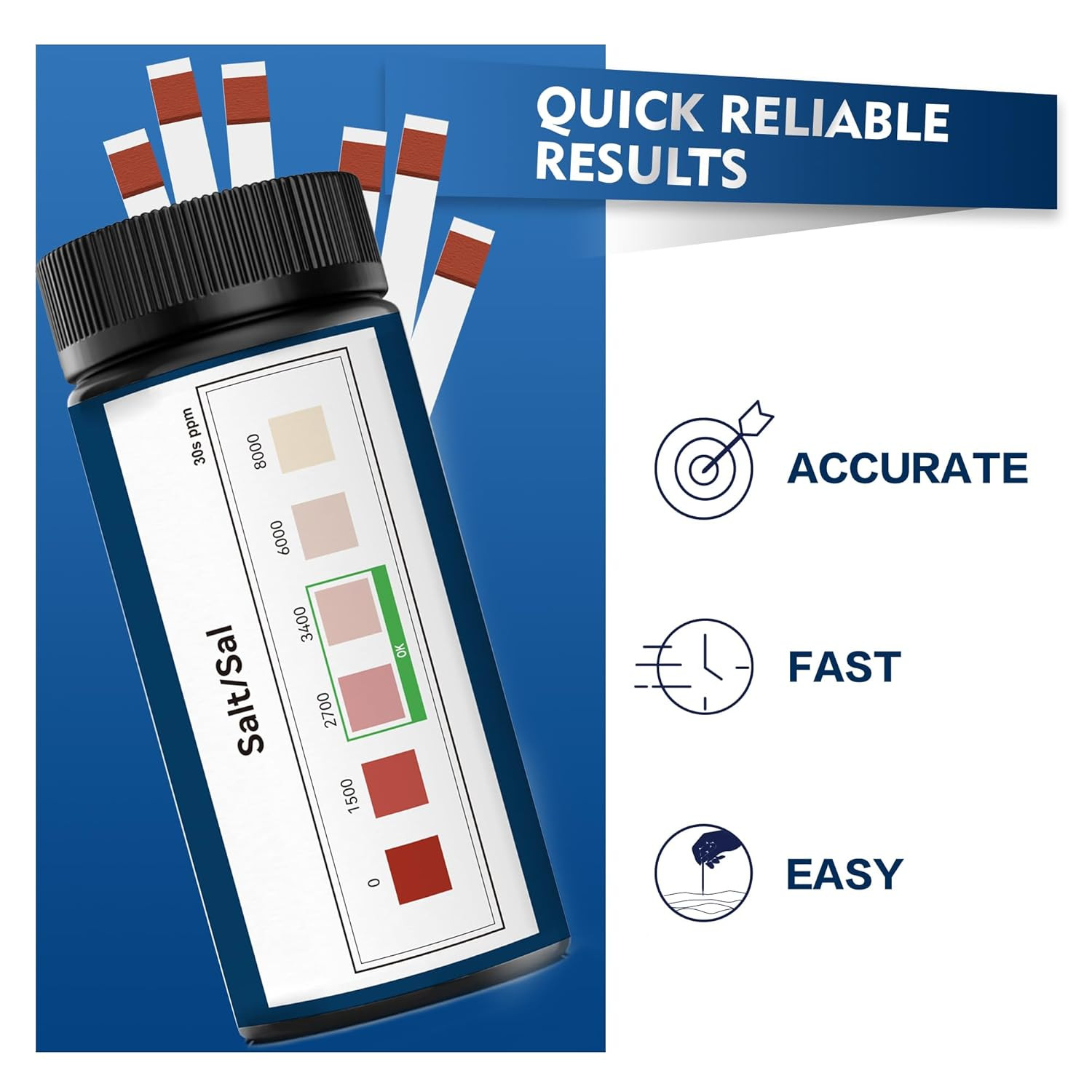 Saltwater Pool Test Strips 0-8000 Ppm Salt Test Strips Kit for Sodium Chloride gallery