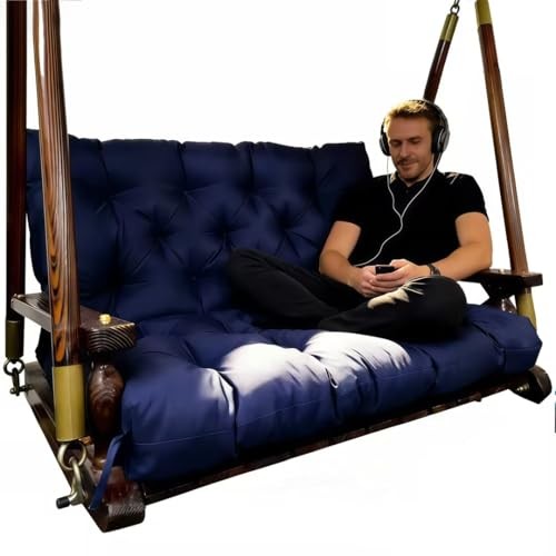 Porch Swing Cushions for Garden: Swing Replacement Cushions 2 60x40in Dark Blue gallery