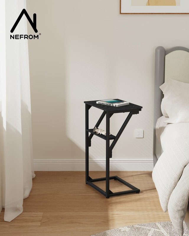 C Shaped End Table Small Sofa Side Table TV Tray Living Room Bedroom gallery