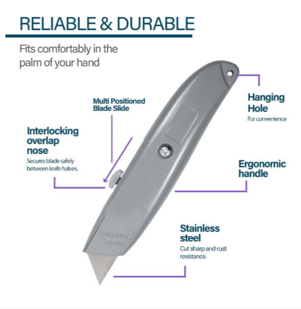 BAZIC Retractable Multipurpose Utility Knife, Box Cutter, Box Knife gallery