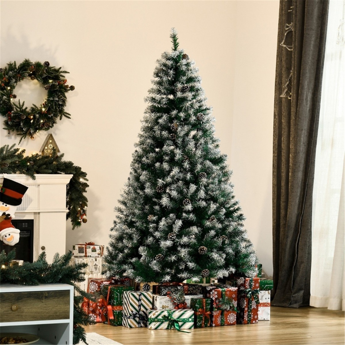 ❄️FREE SHIPPING!❄️Christmas Tree, 6 Ft Hinged, Unlit, Full, Frosted Tips! gallery