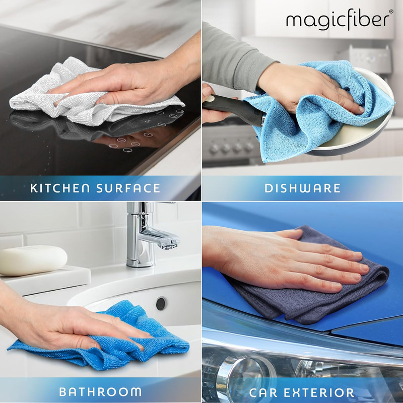 Microfiber Cleaning Cloths 12 Pack Large 13x11 Absorbent Lint Free Towels gallery