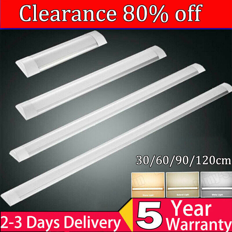 LED Batten Low Profile Fluorescent Ceiling Tube Light 6500K 54W 2FT 4FT 5FT 6FT gallery