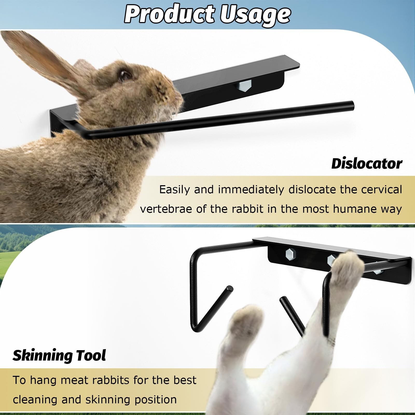 Zelvoro Rabbit Dislocator Skinning Tool Set, Cervical Dislocation Tool, Black gallery