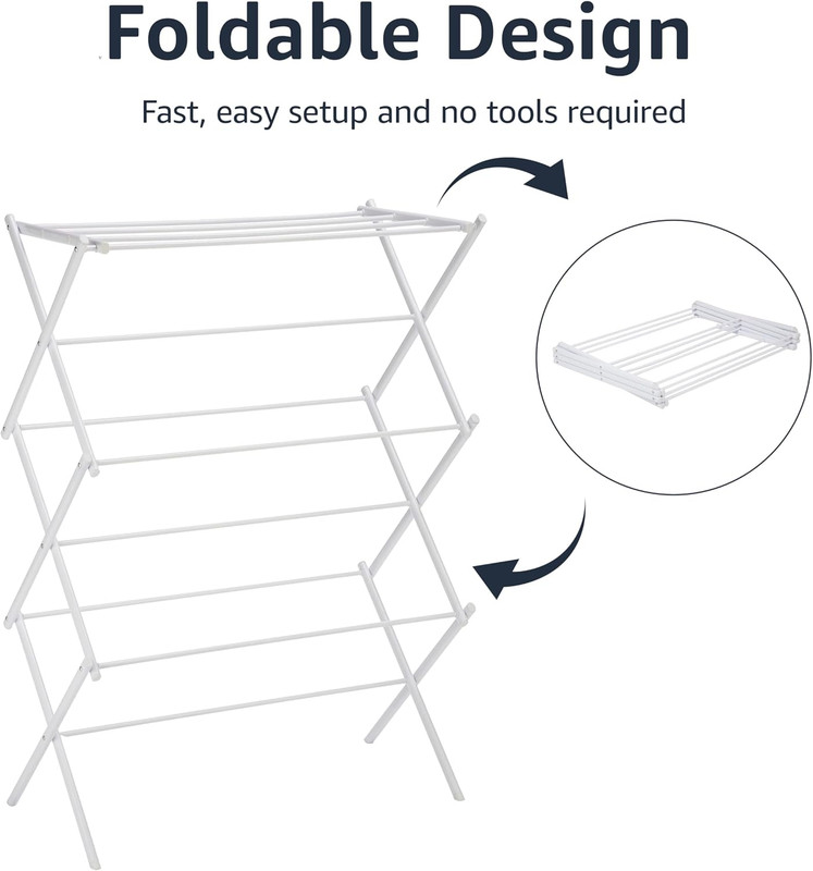 Foldable Portable Clothes Drying Rack for Indoor Air Drying, Collapsible Design, gallery