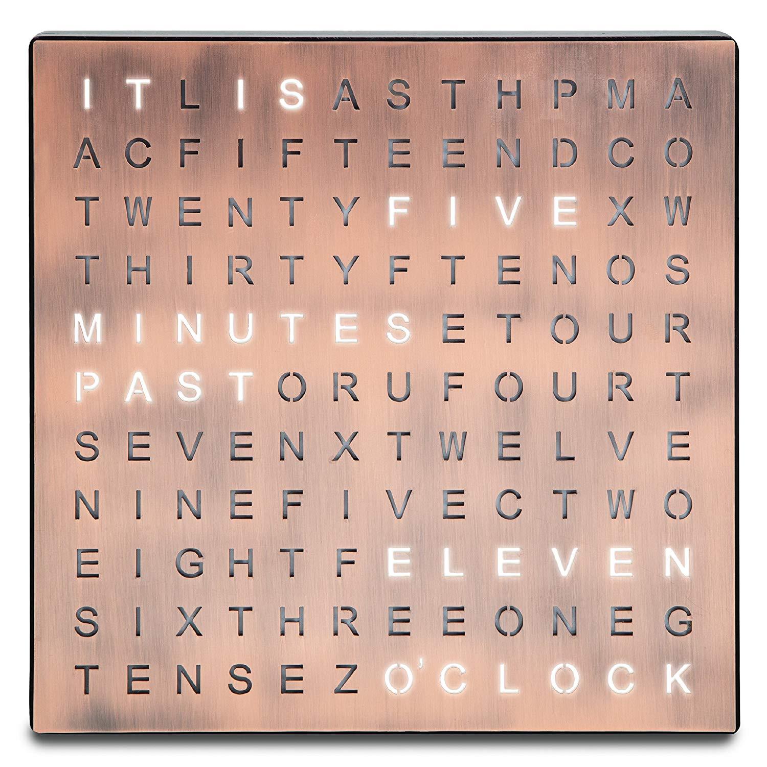 FANTASTIC LED WORD CLOCK WITH COPPER FINISH gallery