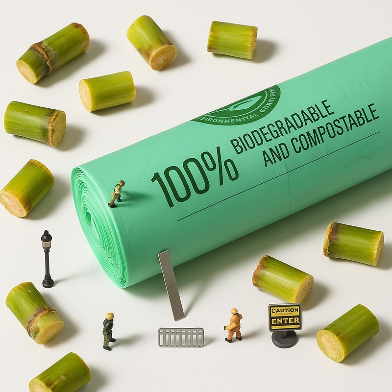 Trash Bags with Drawstring 100% Compostable Durable Garbage Bags 3,8,13 & 30 Gal gallery