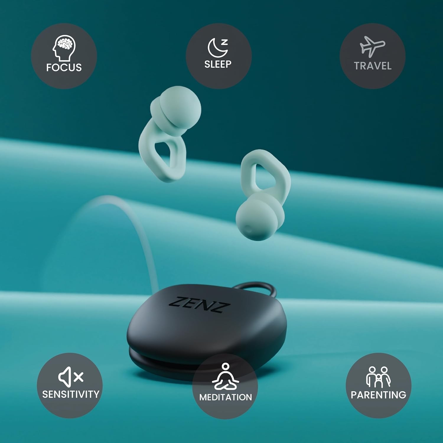 Zenz Unwind Pro Silicone Ear Plugs 35dB Noise Reduction Reusable Sleep Earplugs gallery