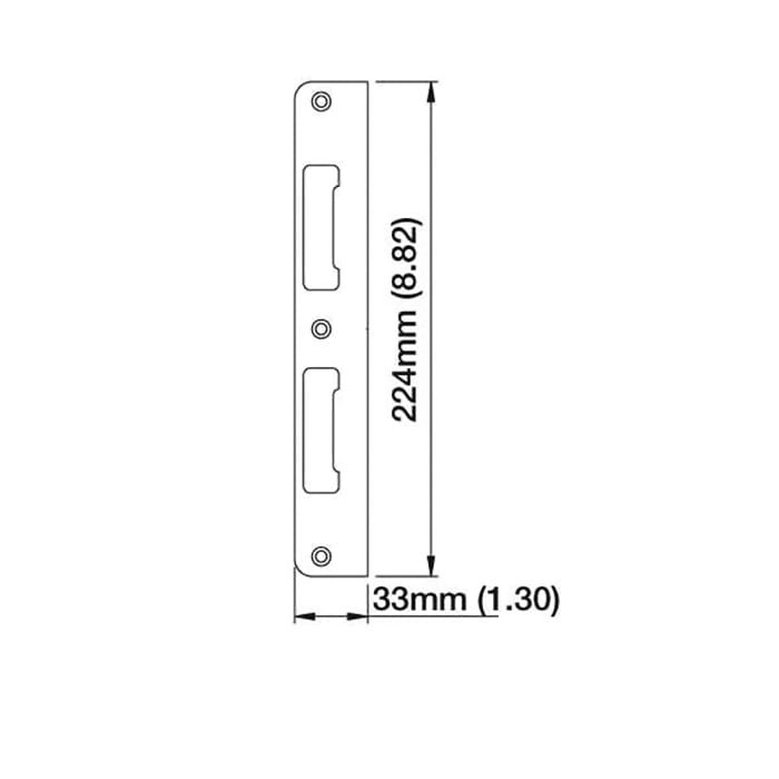 Latch & Deadbolt Strike Plate – 1.30 x 8.82 Flat – Polished Brass gallery